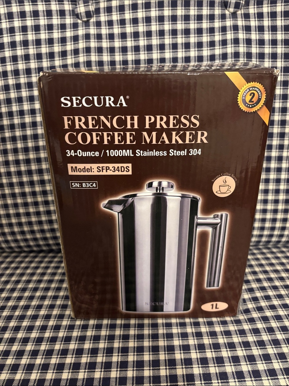 Stainless Steel French Press Coffee Maker - Silver